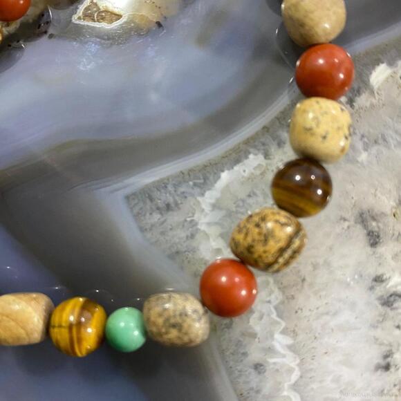 Carolyn Pollack Sterling Multi Gemstone Earth Tones Stretch Bracelet For Women - Picture 4 of 10